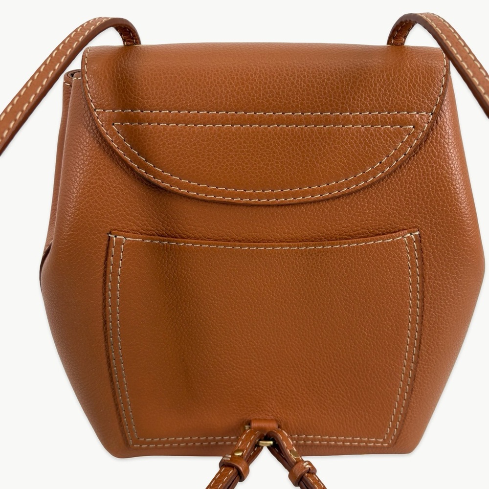 Polène Numéro Un Mini Backpack Convertible 3-Way Caramel Tan Rare Minimalist - Picture 6 of 16